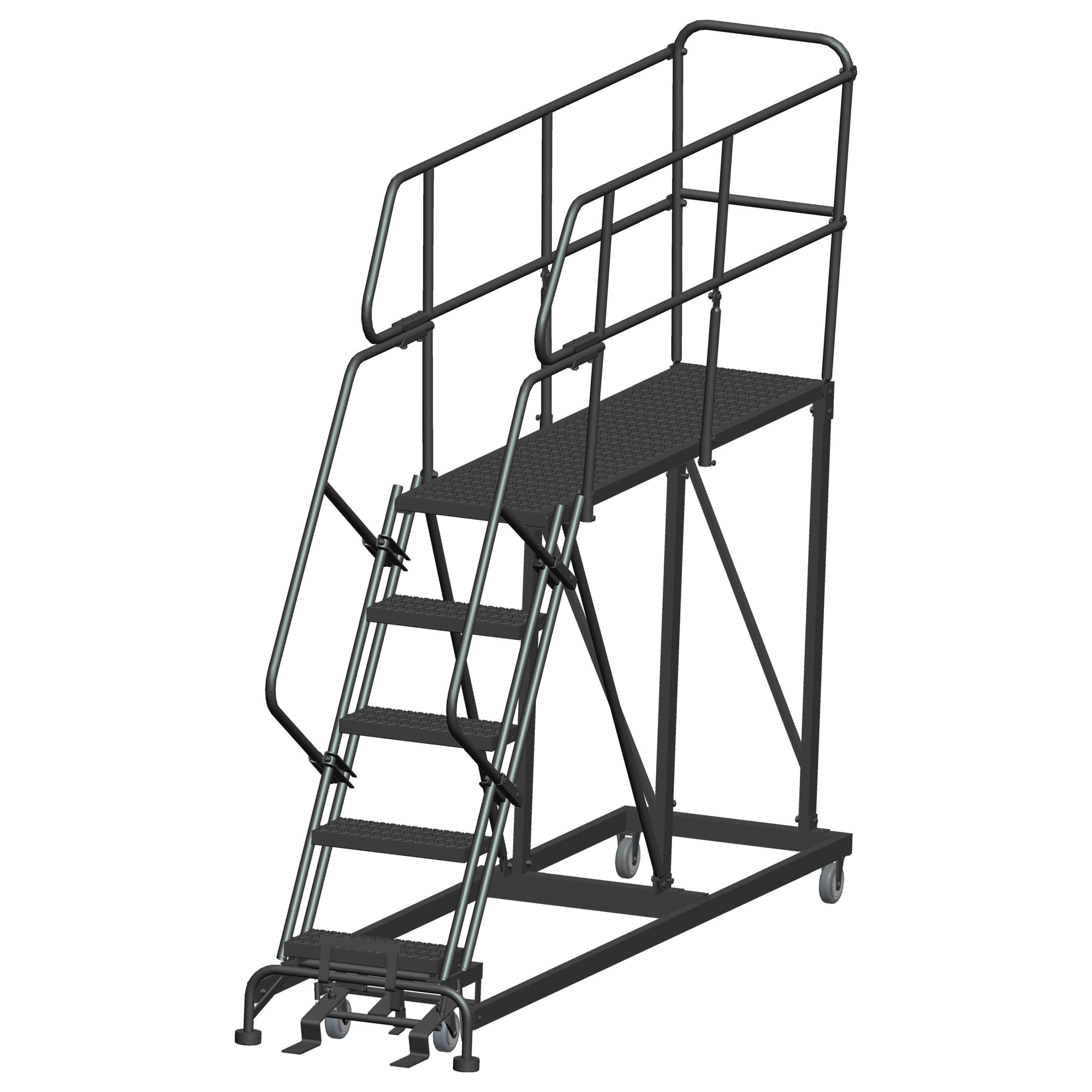 Ballymore, Rolling Ladder, Overall Height 90 in, Steps 6, Material Steel, Model FSH626X
